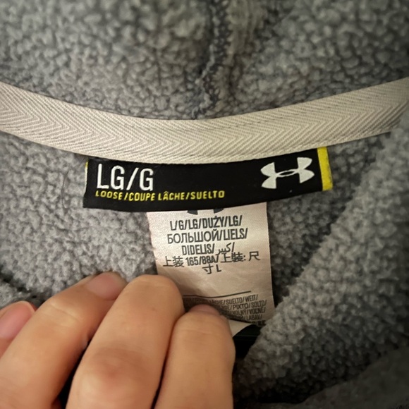 Under Armour Storm 1 Gray Hoodie with Teal Logo - Picture 5 of 8